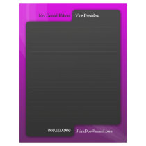 Modern Block Purple and Black Professional Personalized Letterhead