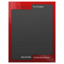 Modern Block Red and Black Professional Personalized Letterhead