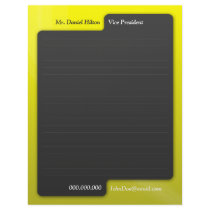 Modern Block Yellow and Black Professional Letterhead