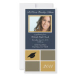 Modern Blocks Graduation Announcement (gold) Photo Card Template