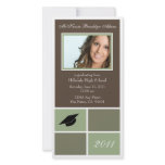 Modern Blocks Graduation Announcement (green) Personalized Photo Card