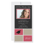 Modern Blocks Graduation Announcement (pink) Personalized Photo Card