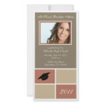Modern Blocks Graduation Announcement (rose) Picture Card