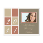 Modern Blocks Graduation Announcement (rose) Postcard