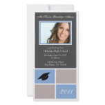 Modern Blocks Graduation Announcement (sky) Customized Photo Card