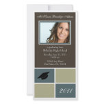 Modern Blocks Graduation Announcement (slate) Picture Card