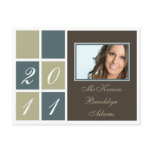 Modern Blocks Graduation Announcement (slate) Post Card