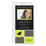 Modern Blocks Graduation Announcement (yellow) Custom Photo Card