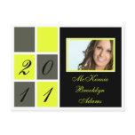 Modern Blocks Graduation Announcement (yellow) Post Cards