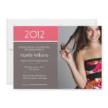 Modern Blocks Graduation Invitation - coral