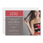 Modern Blocks Graduation Invitation - red