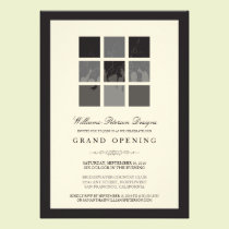 Modern Blocks Grand Opening Invitation (black) invitations