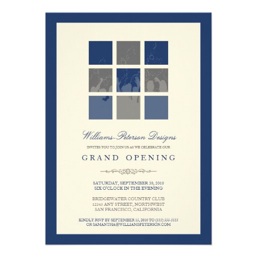 Modern Blocks Grand Opening Invitation (blue)