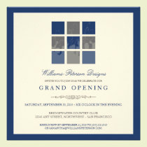 Modern Blocks Grand Opening Invitation (blue) invitations