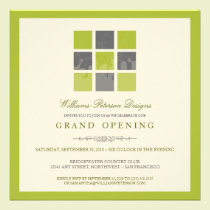 Modern Blocks Grand Opening Invitation (lime) invitations