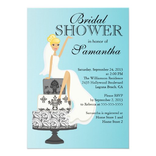 Modern Blonde  Bride Bridal Shower Invitation