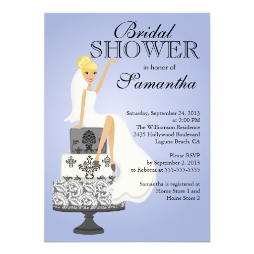 Modern Blonde  Bride Bridal Shower Invitation