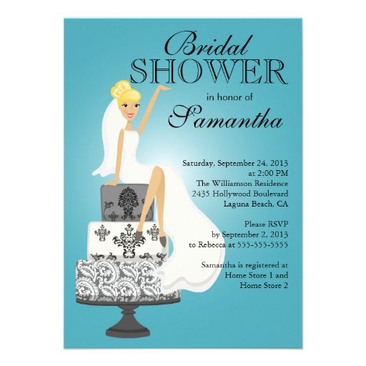 Modern Blonde  Bride Bridal Shower Invitation