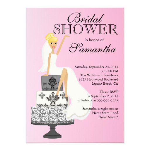 Modern Blonde  Bride Bridal Shower Invitation