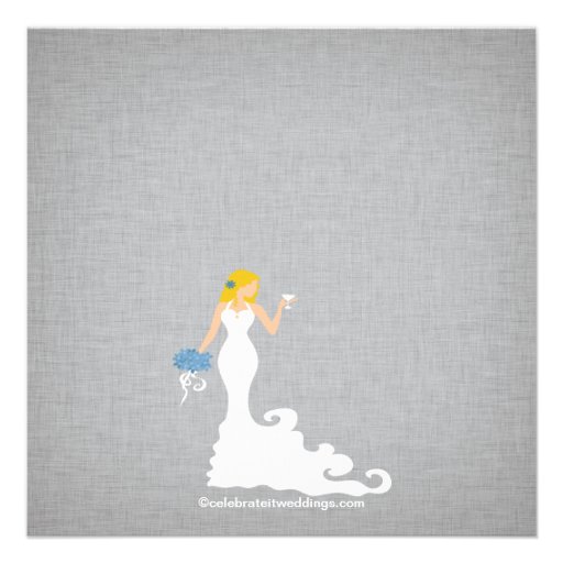 Modern Blonde Bride Wine Bridal Shower Invitations
