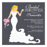 Modern Blonde Bride Wine Bridal Shower Invitations