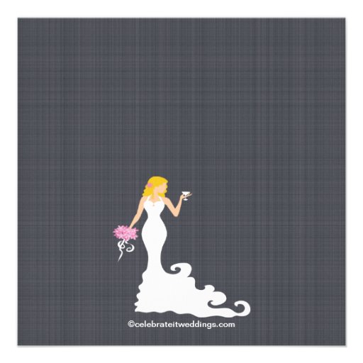 Modern Blonde Bride Wine Bridal Shower Invitations