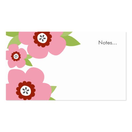 Modern Blooms Mommy Card / Calling Card Business Cards (back side)