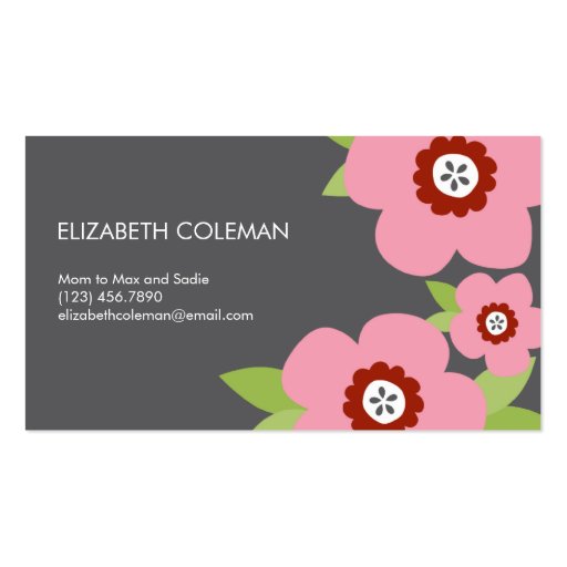 Modern Blooms Mommy Card / Calling Card Business Cards
