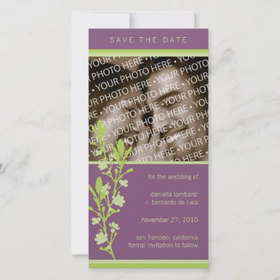 Modern Blossom Save The Date Photo Card