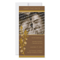 Modern Blossom Save The Date Photo Card photo cards by twoheartsshoppe Modern Blossom Save The Date Photo Card photo cards