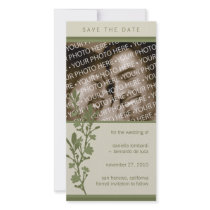 Modern Blossom Save The Date Photo Card photo cards by twoheartsshoppe Modern Blossom Save The Date Photo Card photo cards