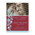 Modern Blossom Save The Date Postcard by twoheartsshoppe Modern Blossom Save The Date Postcard