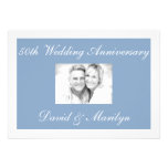 Modern Blue 50th Wedding Anniversary Invitations invitations