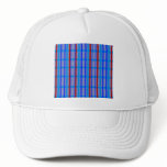 Modern blue and purple grid pattern with stripes hats