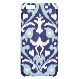 Modern blue and white girly ikat tribal pattern iPhone 5C cover