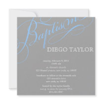 Modern Blue Baptism Invitation