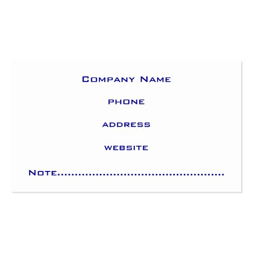 Modern Blue Business Card (back side)