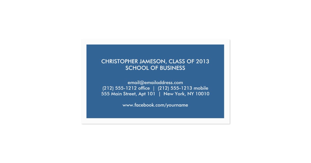 modern blue business card for college students zazzle business cards for students