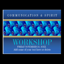 Modern Blue Business Workshop Invitation template postcards