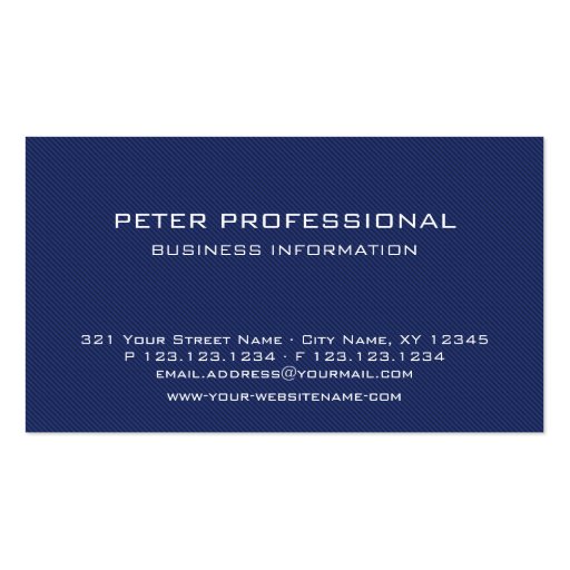 Modern Blue Carbon Fibre Photo Business Card (front side)