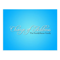 Modern Blue Change of Address Postcard postcards