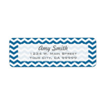Modern Blue Chevron Address Labels labels