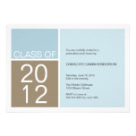 Modern blue color block class graduation invite