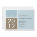 Modern blue color block class graduation invite invitation