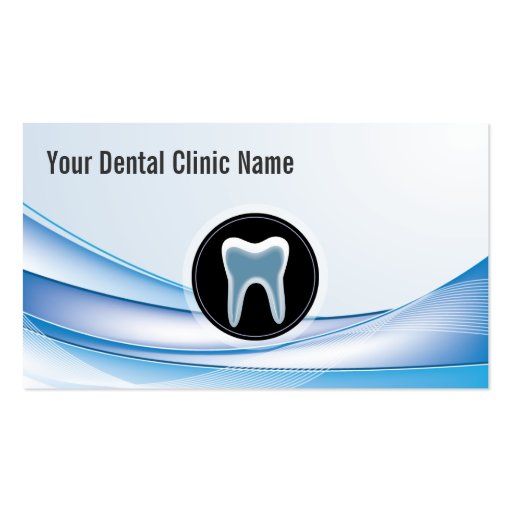 Modern Blue Curve Dental Care Business Card (front side)