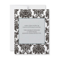 Modern Blue Damask reception card invitations by theonedesigns Modern Blue Damask reception card invitations