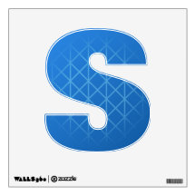 Modern Blue Design with part grid pattern. Room Decals