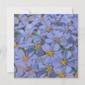 Modern Blue Flowers Invitation Template