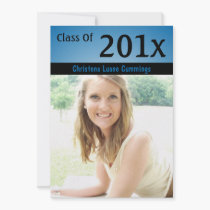 Modern Blue Graduation Invitation invitations