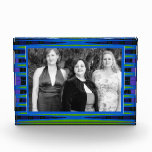 modern blue green abstract photo frame awards